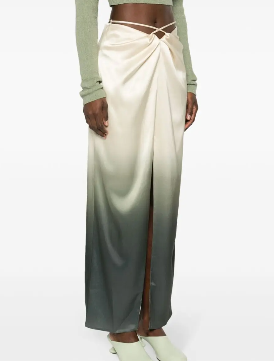 Nanushka  Ombré Satin Maxi Skirt