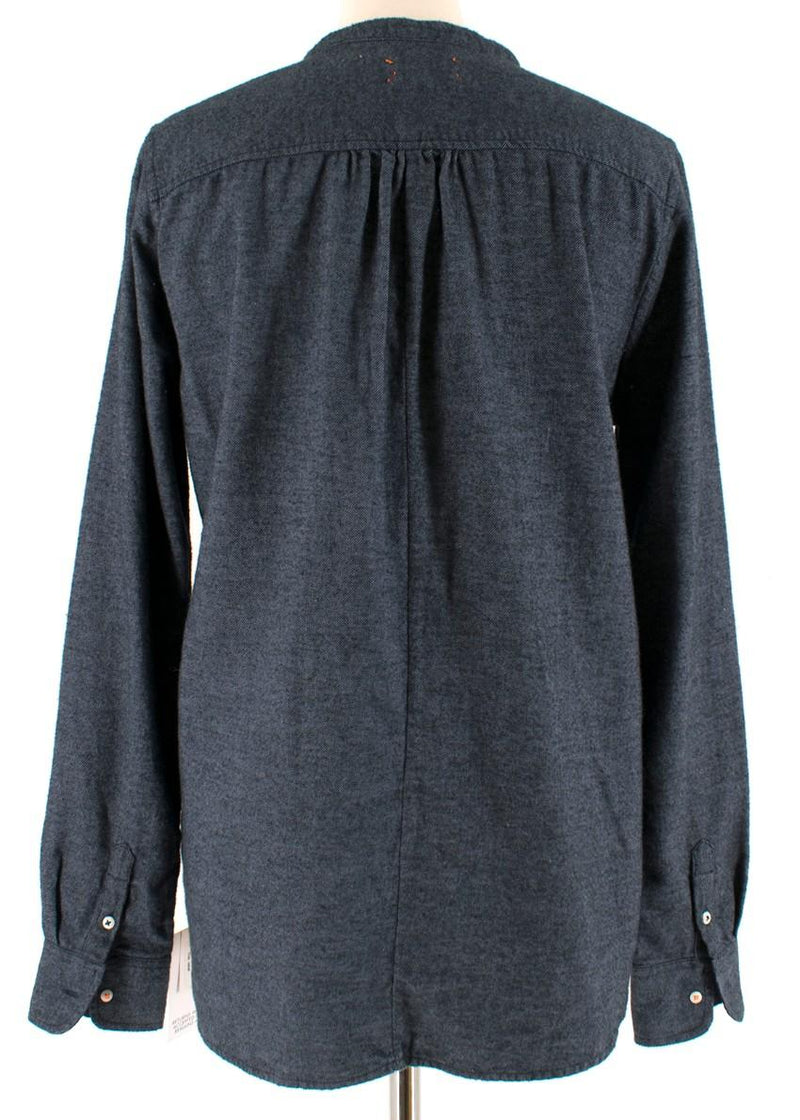 Chinti and Parker Blue Denim Flannel Organic Cotton Shirt