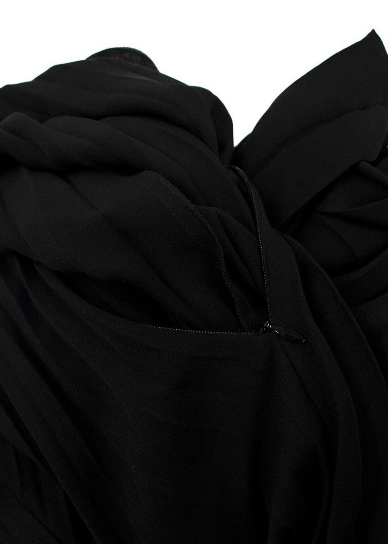 Valentino Black Pleated Satin Skirt