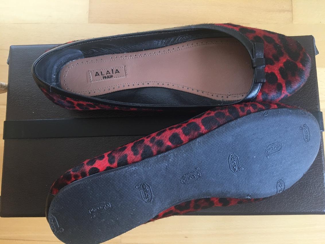Alaia calf hair ballerina flats