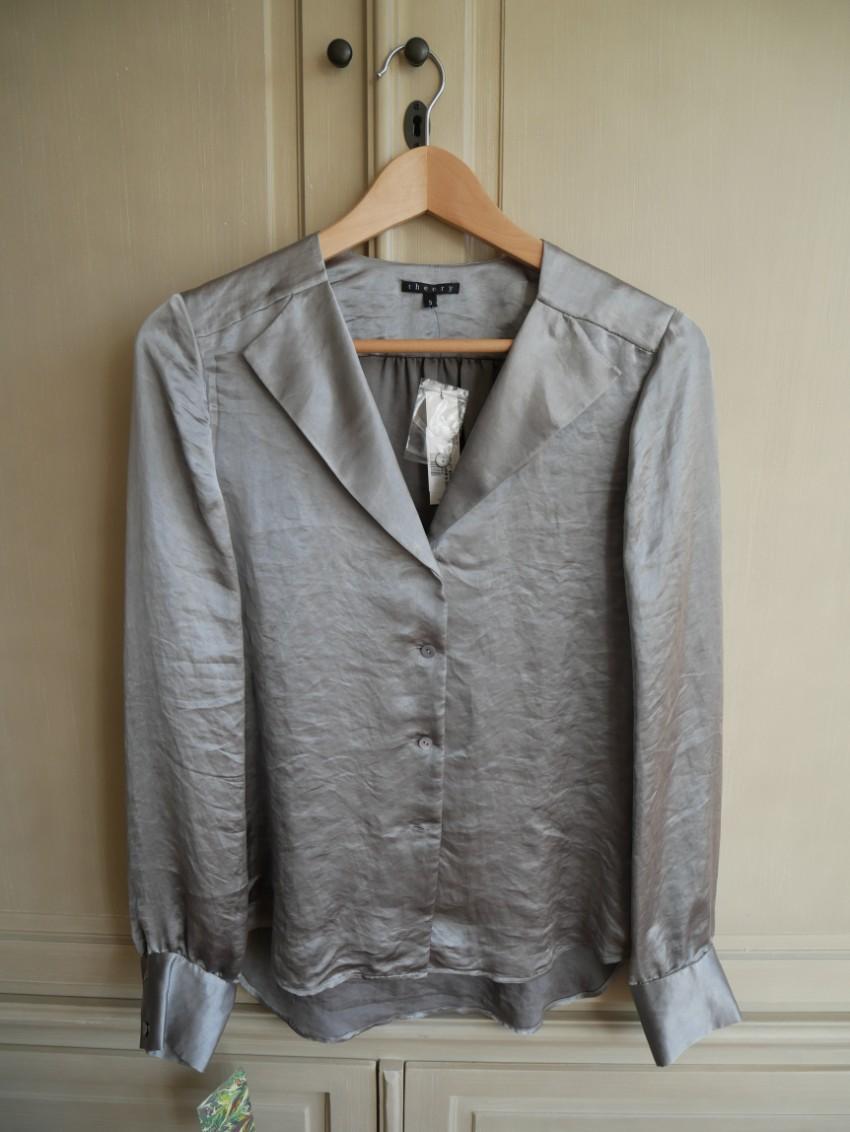 Theory Silver Deno Blouse