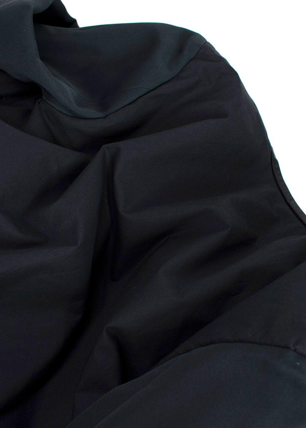 Celine Navy and Black Leather Trim Longline Jacket