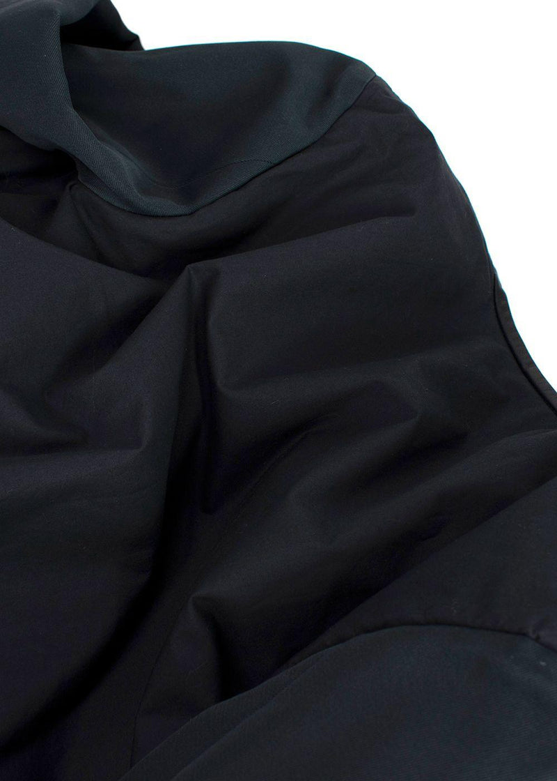 Celine Navy and Black Leather Trim Longline Jacket