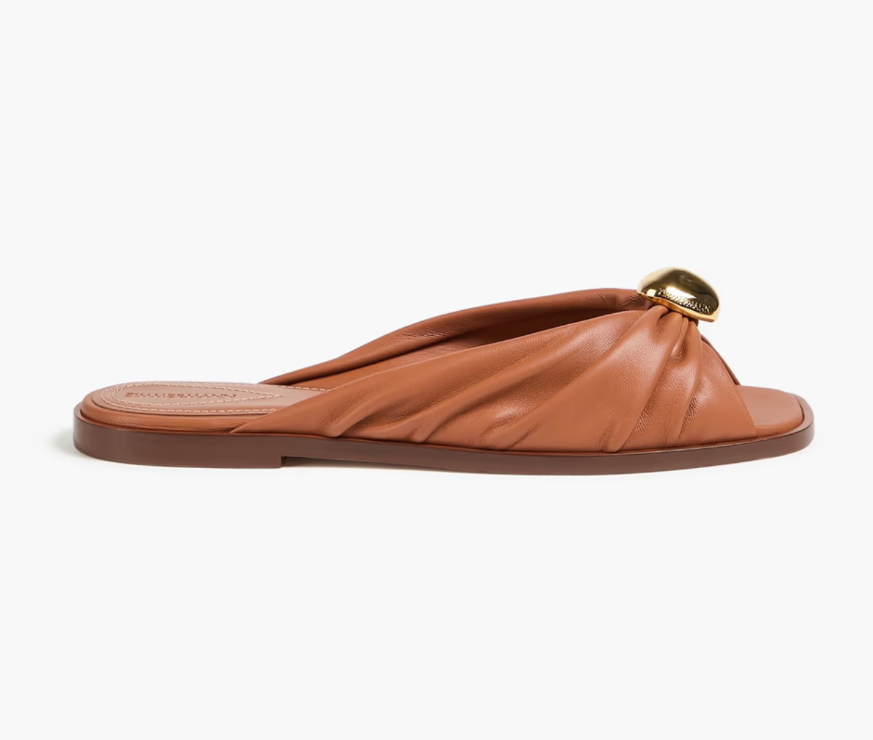Zimmermann Brown Leather Gleam Slides
