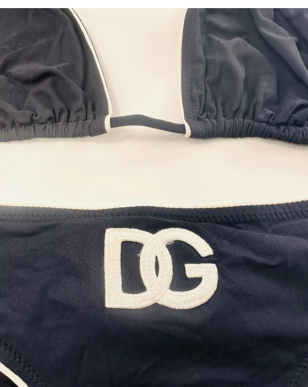 Black DG-Appliqué Triangle Bikini