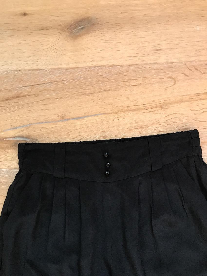 American Retro black silk trousers
