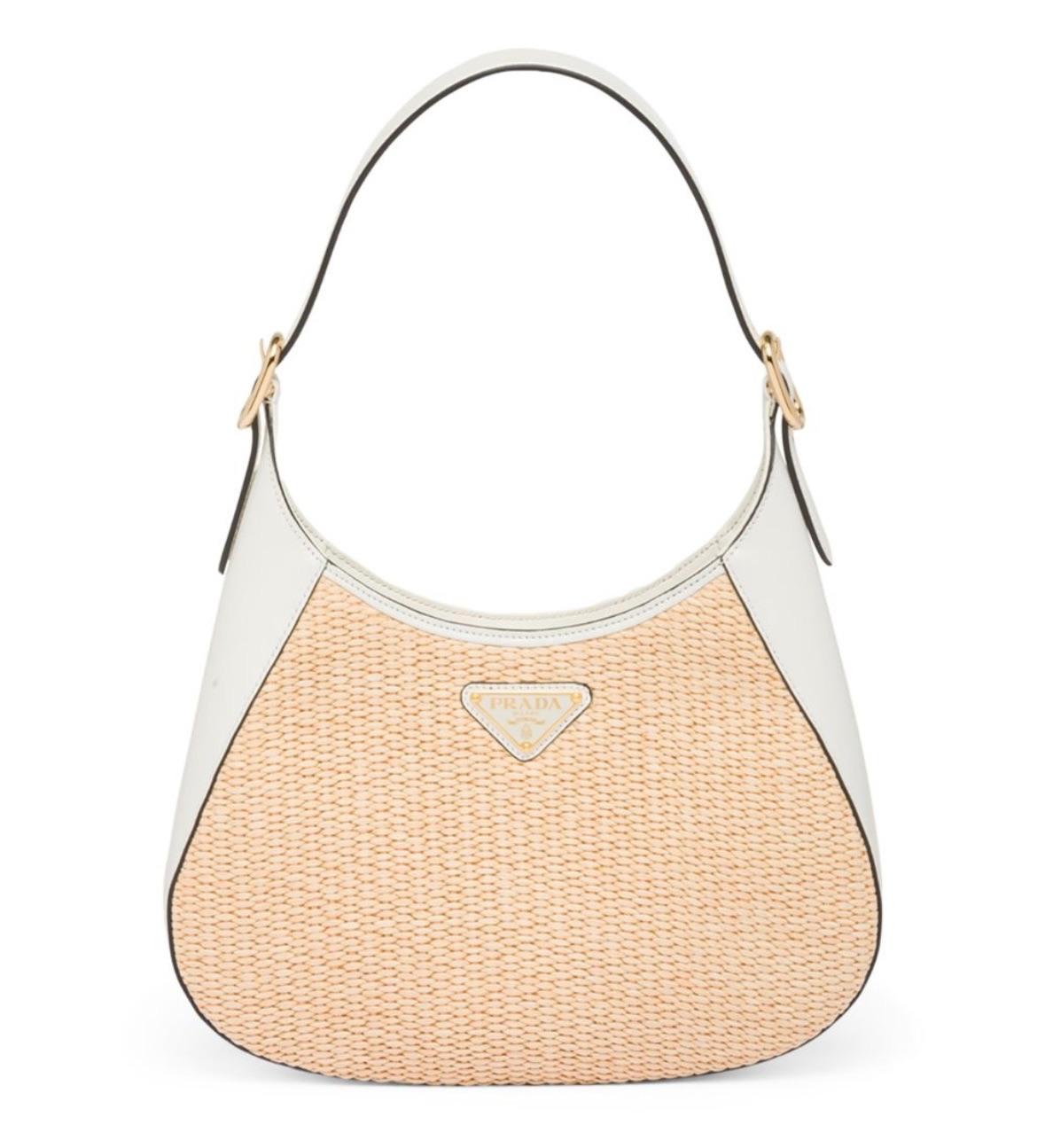 Prada Natural Raffia Cleo Shoulder Bag