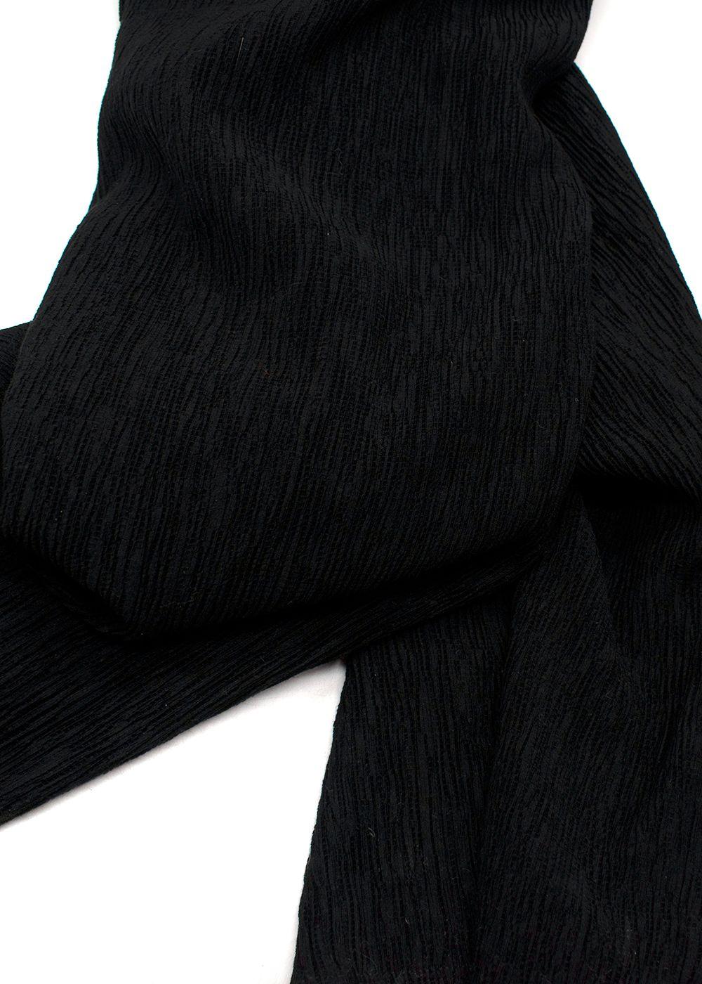Eileen Fisher Black Woven Plissé Jumpsuit