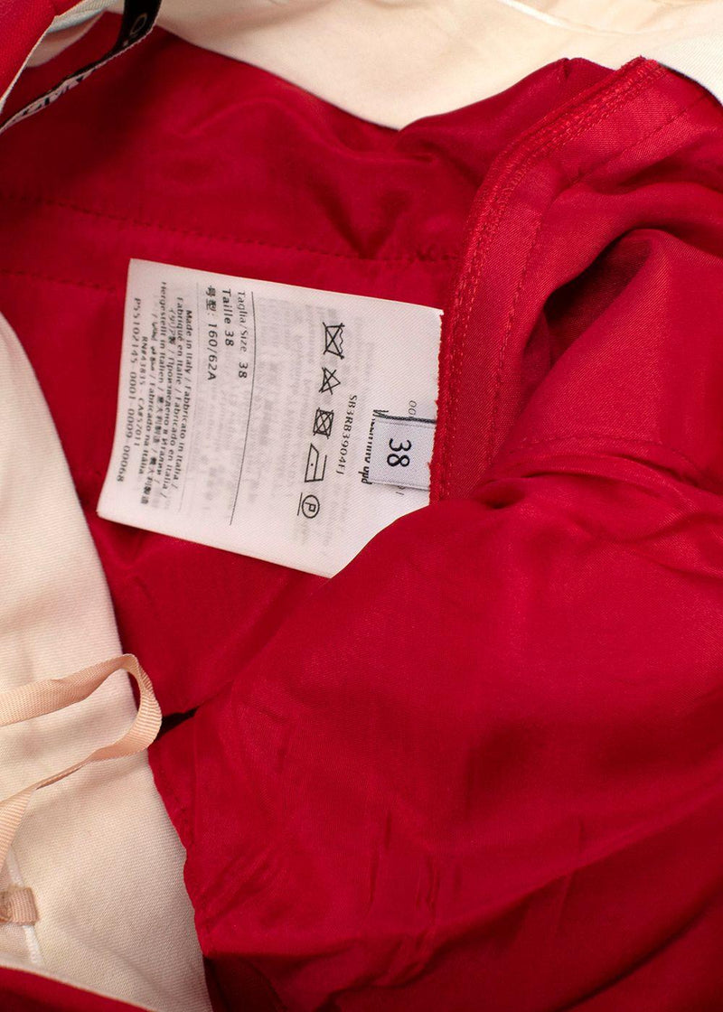 Valentino Red Cropped Tailored Suit Trousers