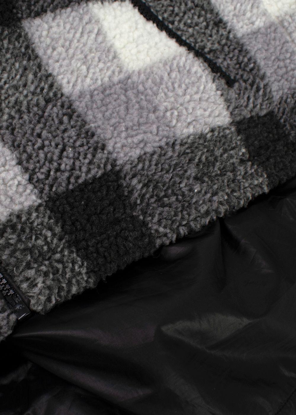 Stella McCartney Kids 10Y Plaid Grey Sherpa Fleece Jacket
