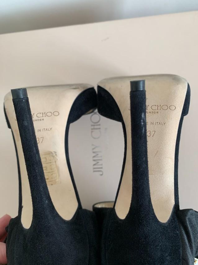 Jimmy Choo Black Katarina Ruffled Sandals