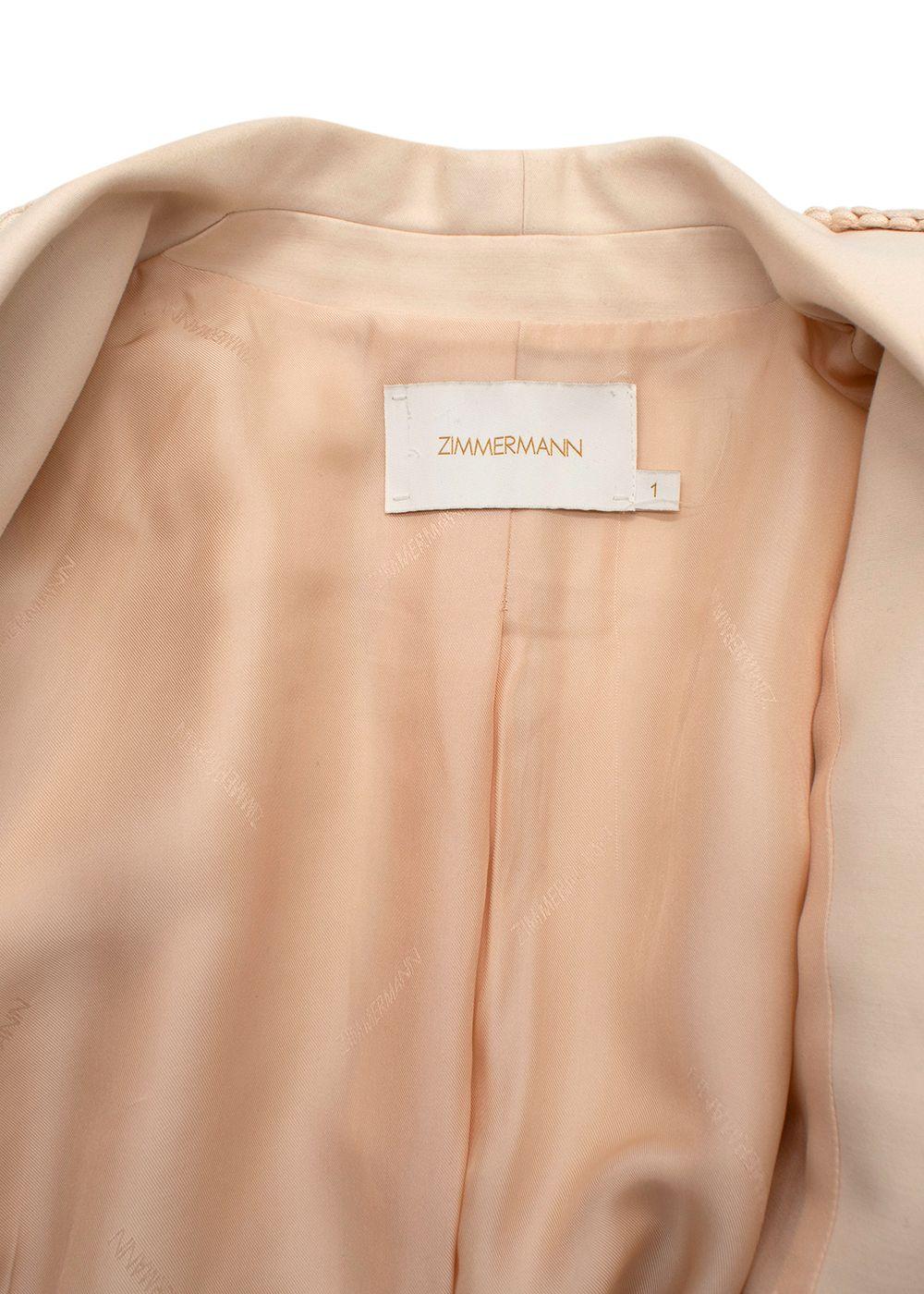 Zimmermann Beige Braided Trim Blazer