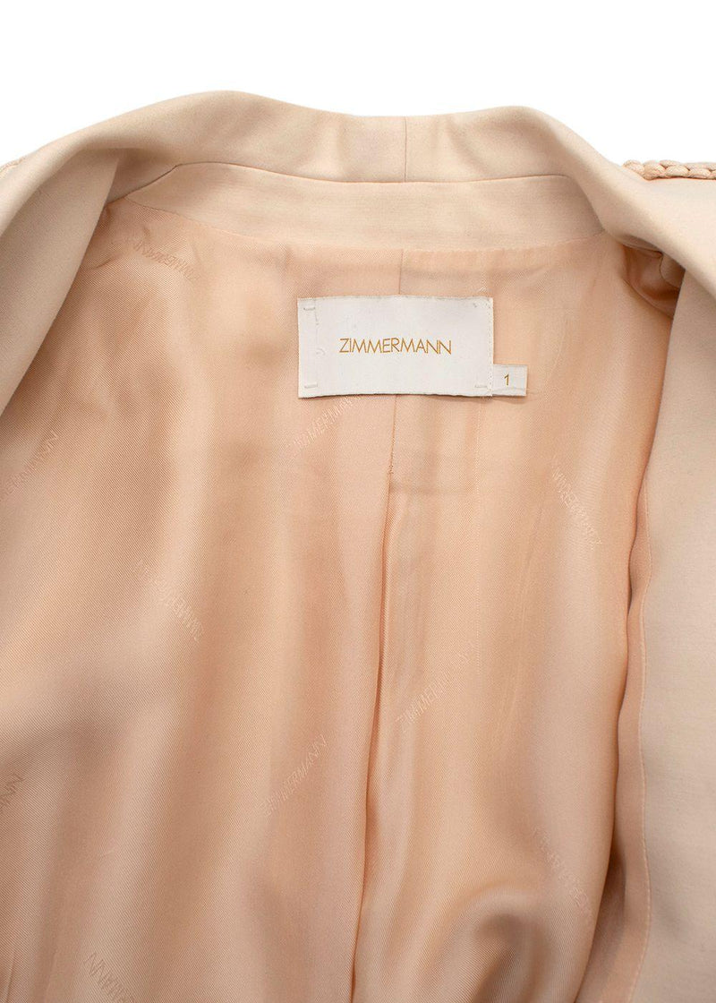 Zimmermann Beige Braided Trim Blazer