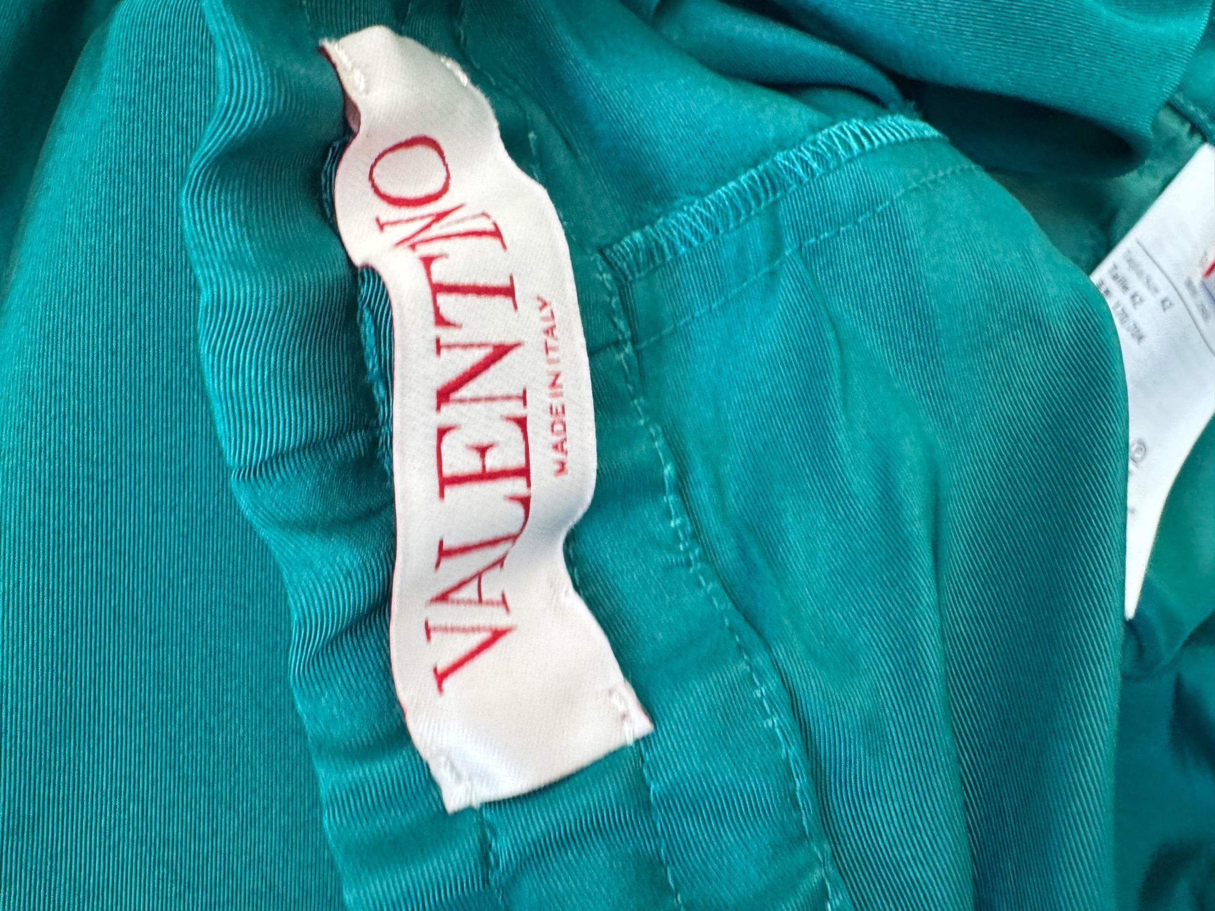 Valentino Teal Silk Shorts