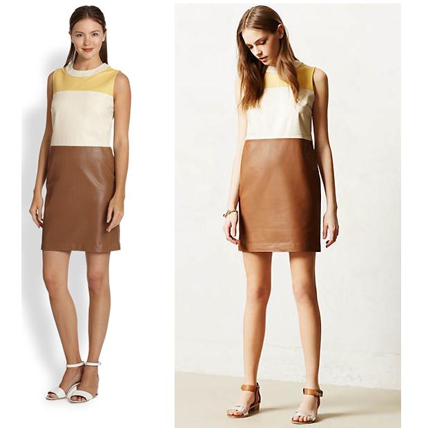 Raoul colorblock leather dress