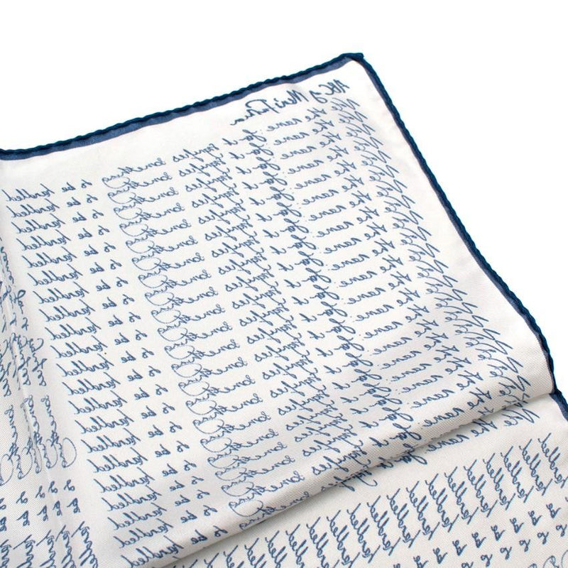 Bespoke Blue & White 'Note The Name' Handkerchief