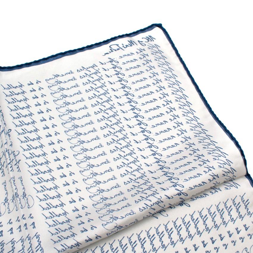 Bespoke Blue & White 'Note The Name' Handkerchief