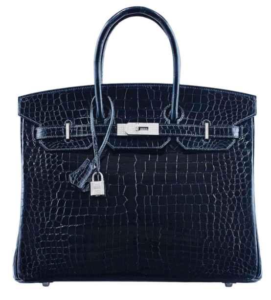 Hermès Birkin 25 Crocodile Porosus Lisse Bleu Marine