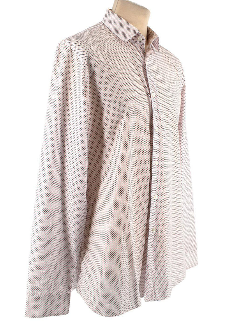 Red & Blue Square Print Button Down Shirt