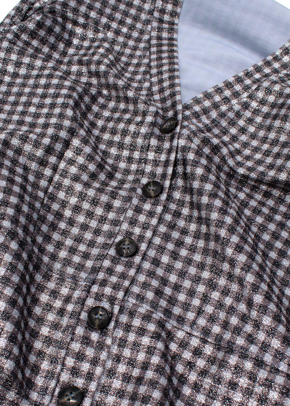 Ganni Metallic Gingham Cardigan