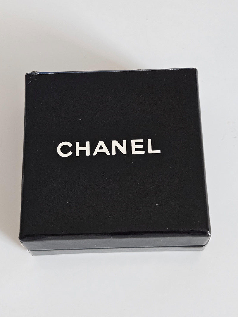 Chanel Vintage Gold Metal and Rhinestone Clip Earrings