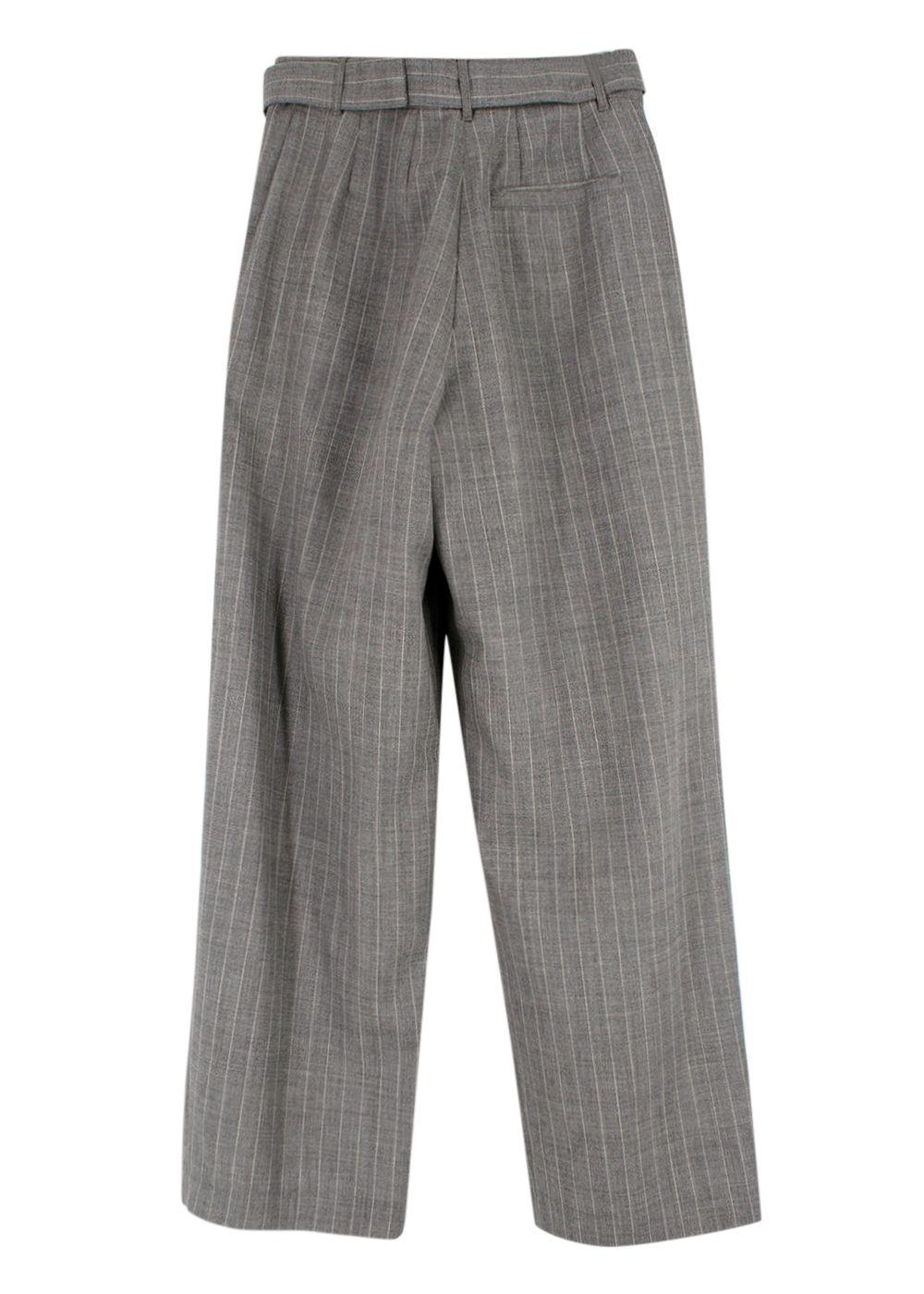 There Was One  Grey Pinstripe Blazer and Tailored Trouser Suit