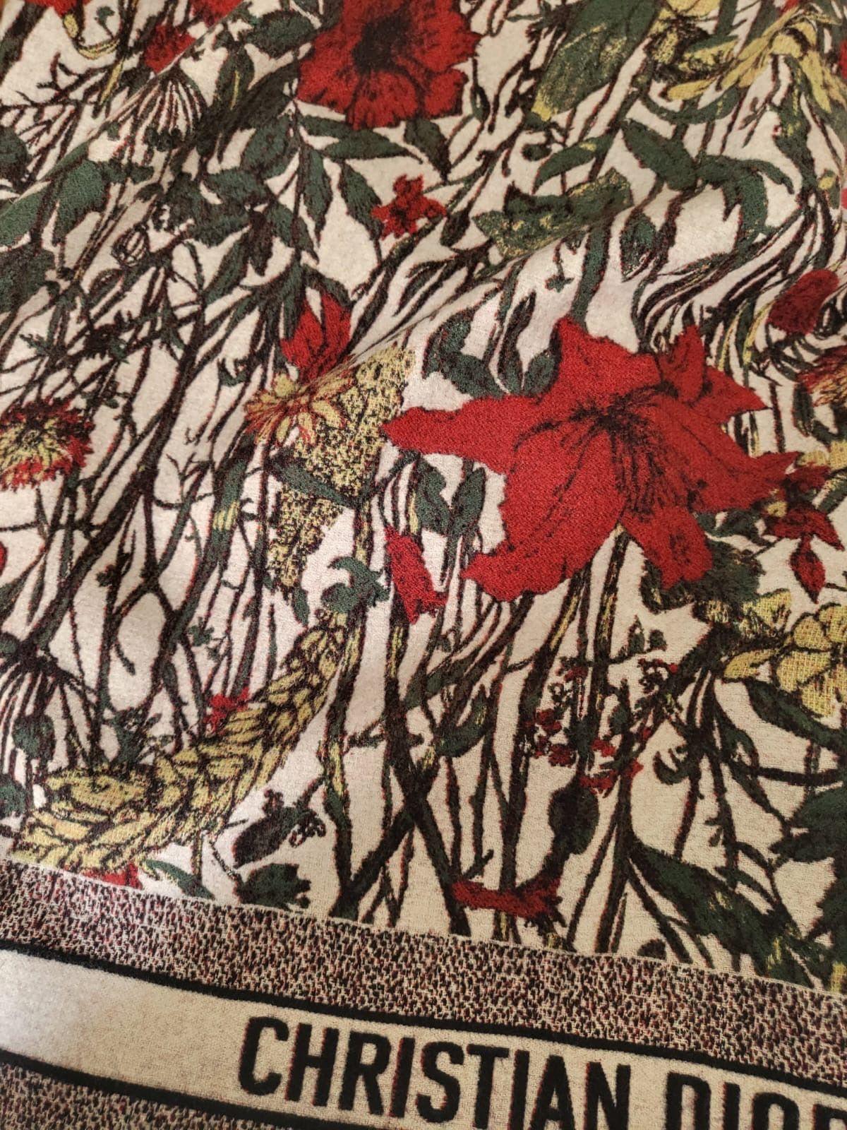Dior Virgin Wool Tapestry Floral Throw