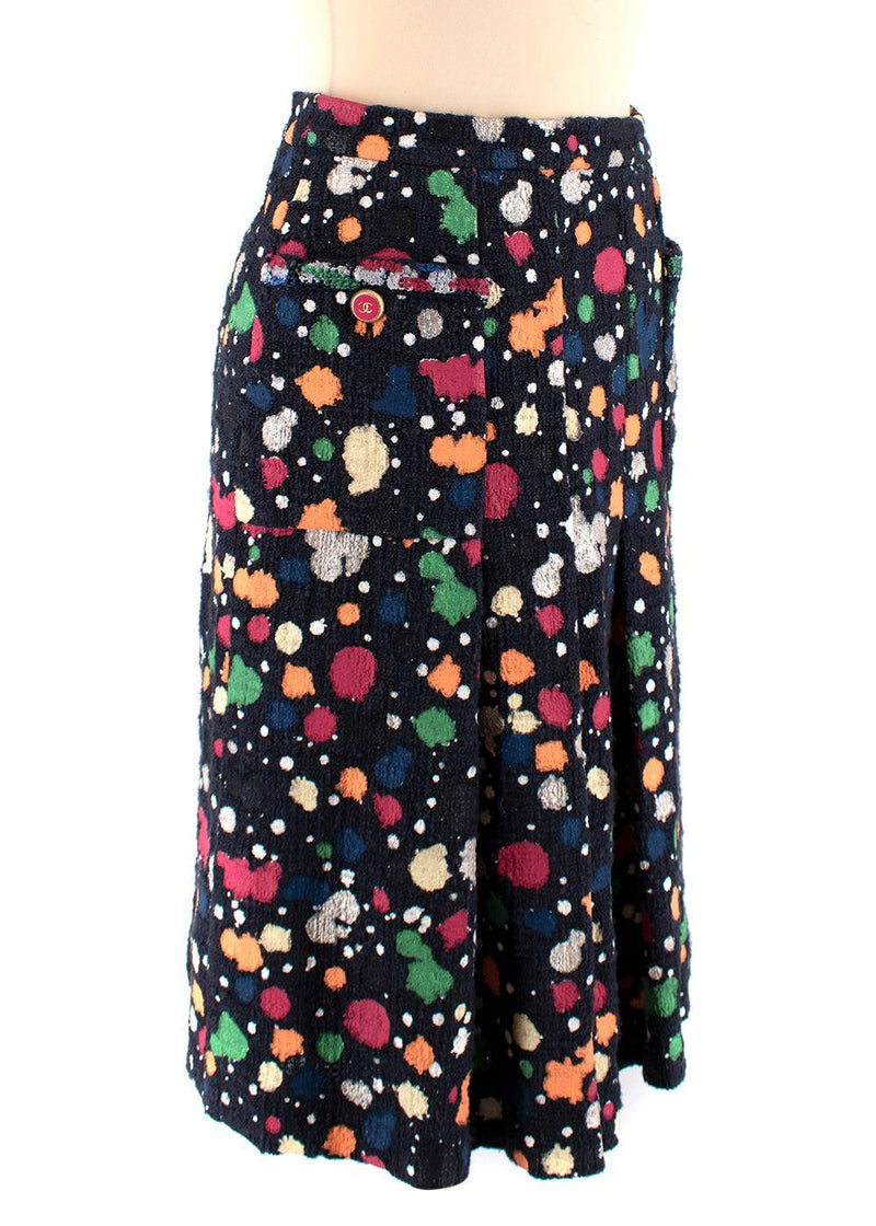 Chanel Cotton Tweed Hand Painted Multicoloured Skirt