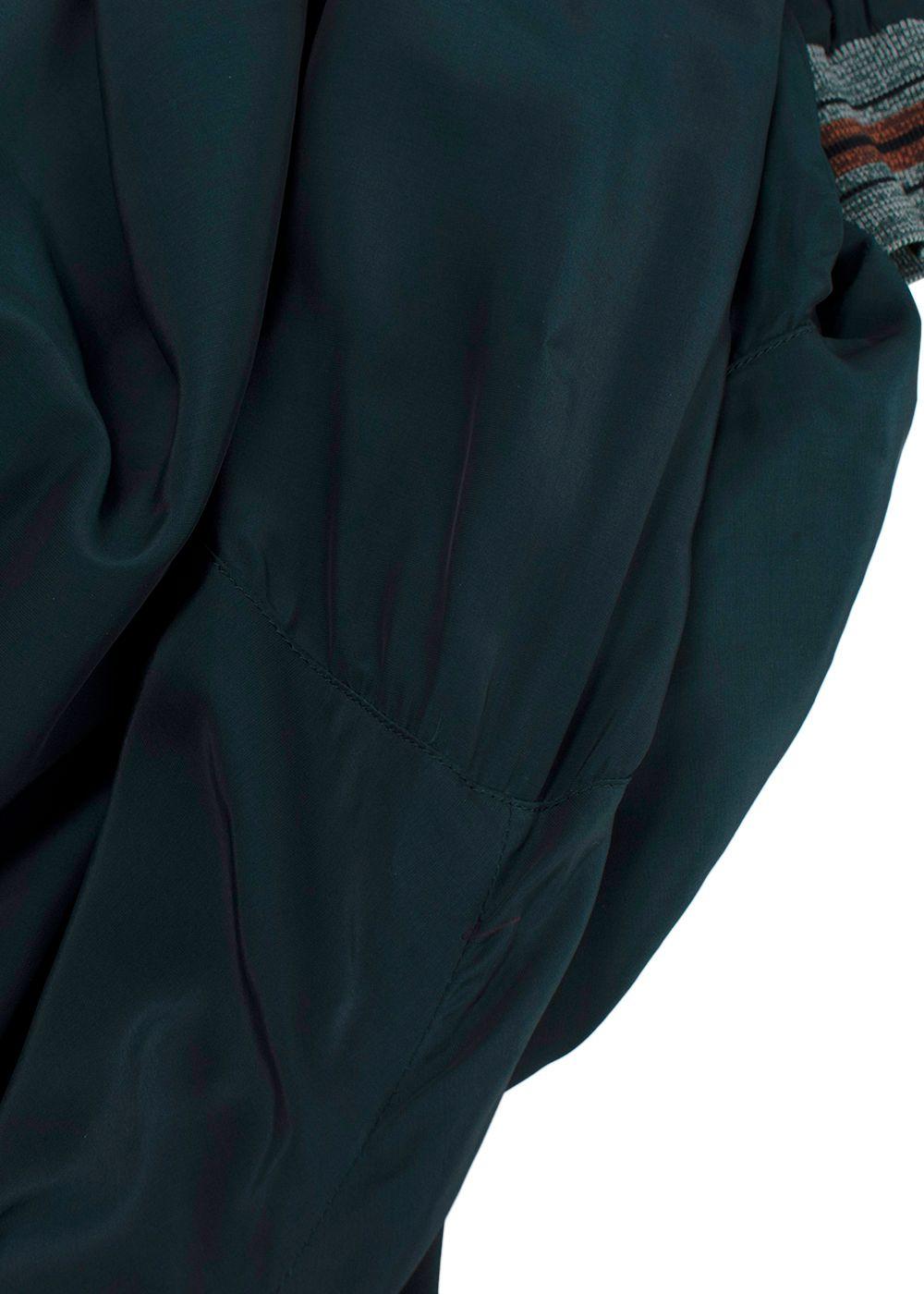 Prada Green Lightweight Bomber Jacket with Stripe Cuff Detail