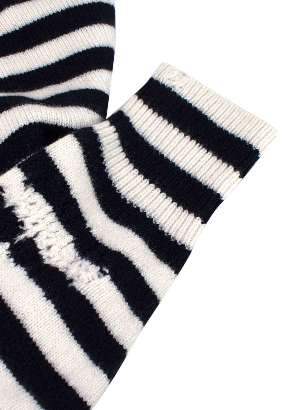 Dior Wool And Cashmere Fantaisie Blanc Distressed Jumper