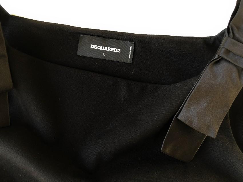 DSQUARED2 silk bow-embellished short jersey dress