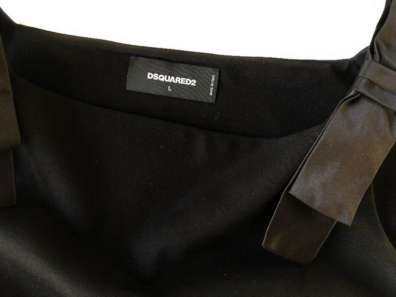 DSQUARED2 silk bow-embellished short jersey dress