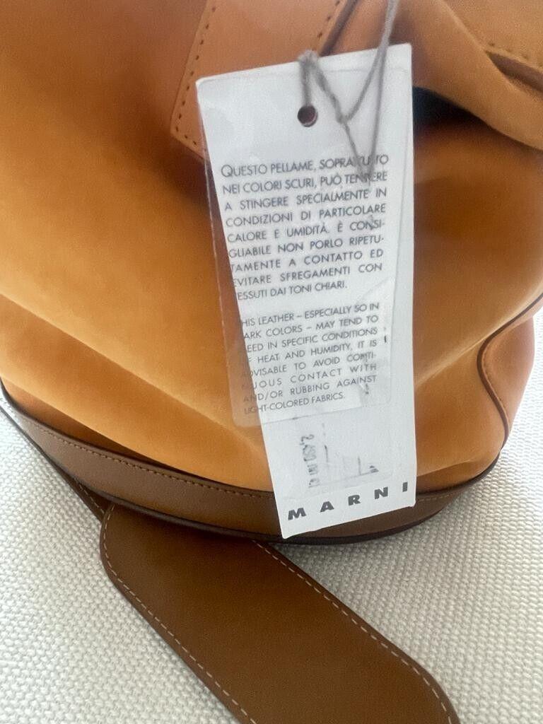Tan suede bucket bag