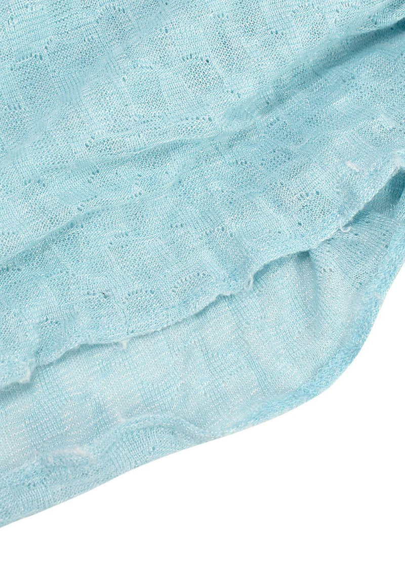 Melissa Odabash Light Blue Fine Knit Beach Cover Up Maxi Dress