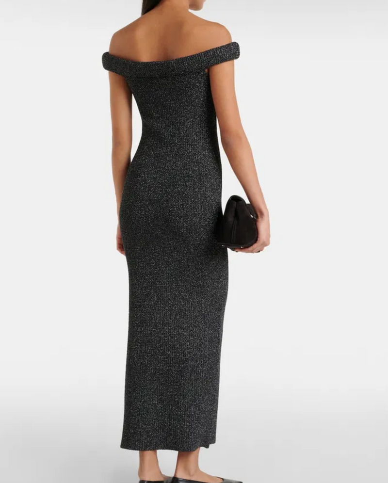 Toteme Off-Shoulder Knit Maxi Dress
