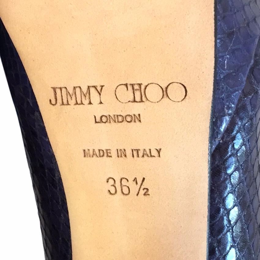 Jimmy Choo Cosmic Snakeskin Leather Platform Pumps