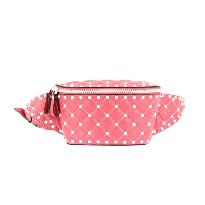 Valentino Pink Free Rockstud Belt Bag - Size Small