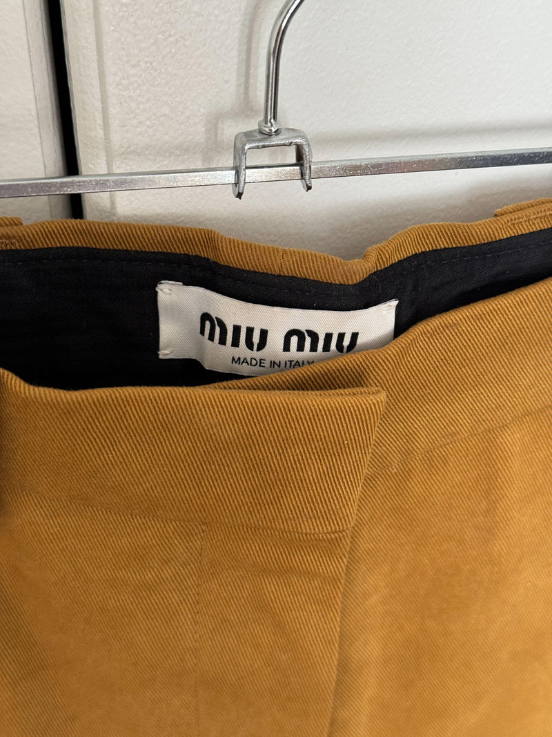 MiuMiu Mustard Cotton Chinos