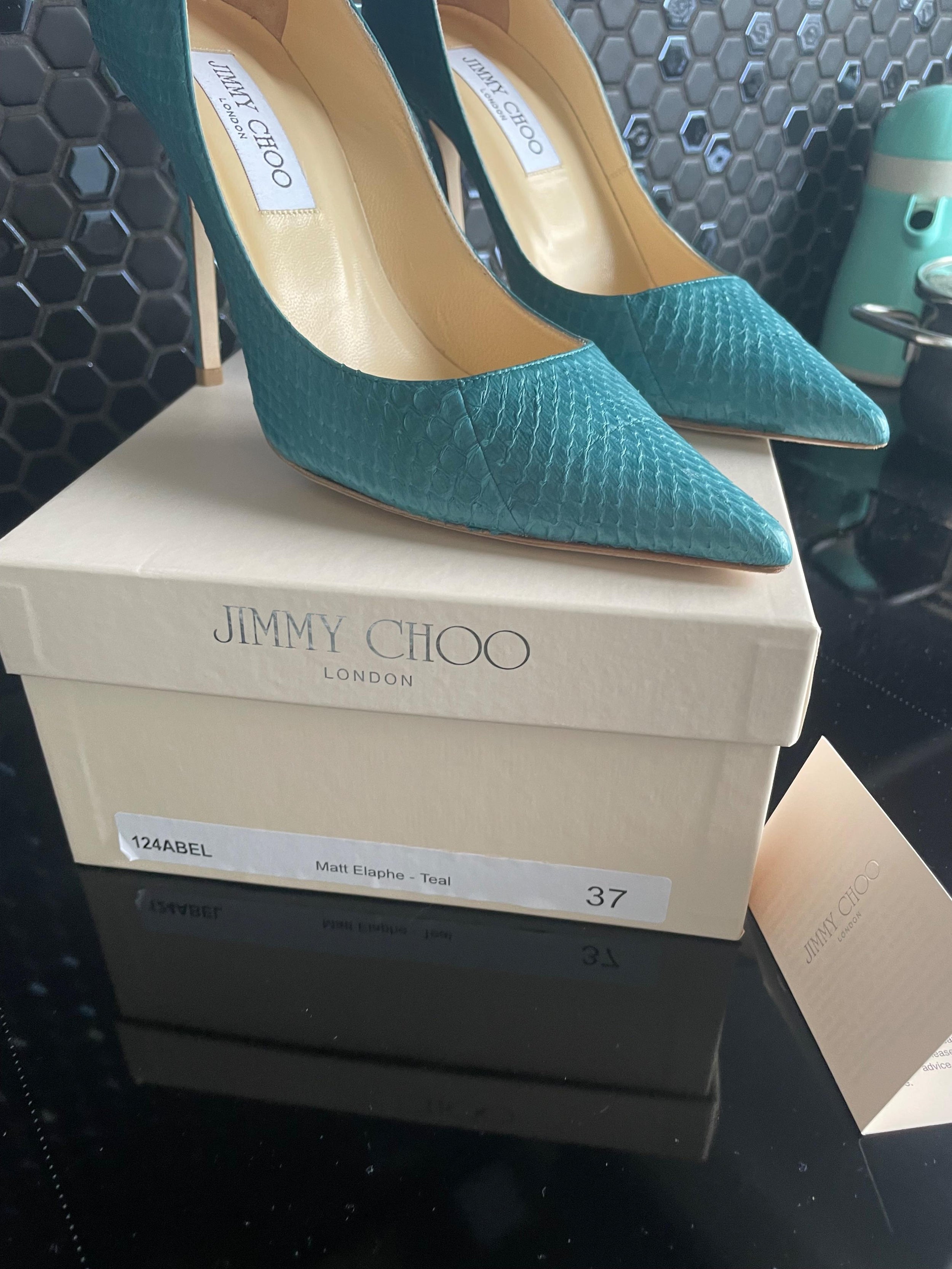 Jimmy Choo Blue Elaphe Matt Pumps
