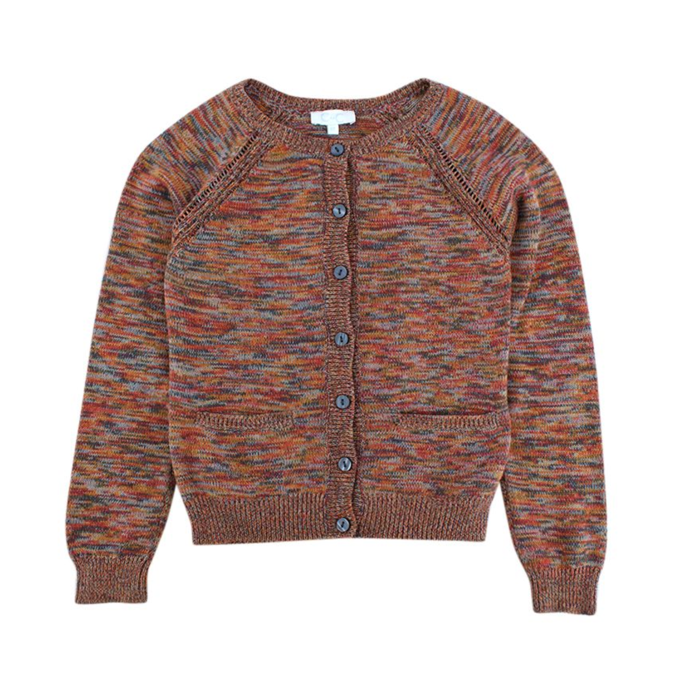 C de C Kids 8A Orange Knit Cardigan