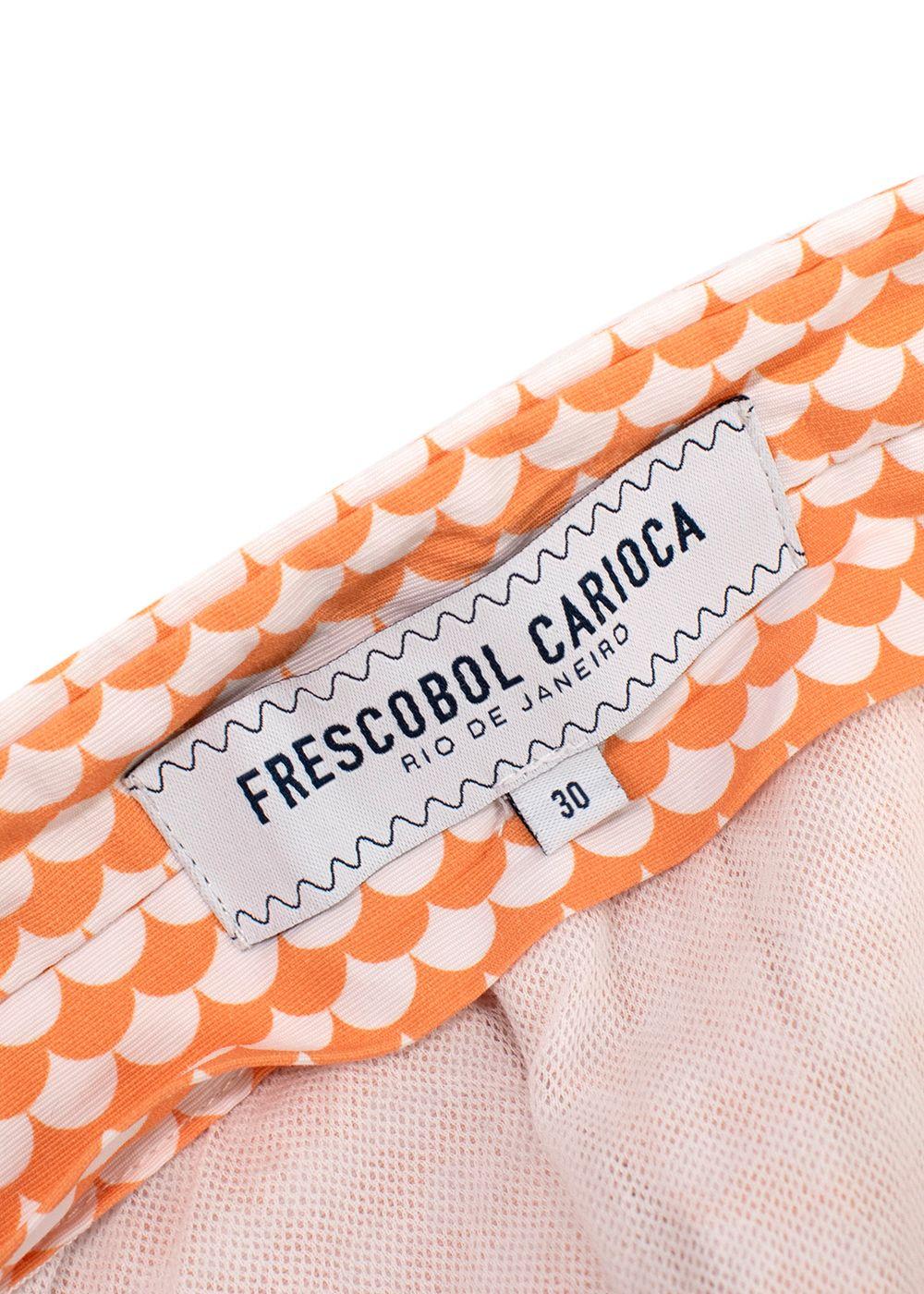 Frescobol Carioca Orange Scallop-print Shorts