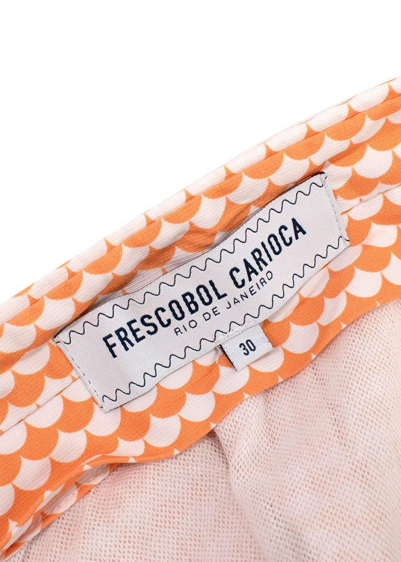 Frescobol Carioca Orange Scallop-print Shorts