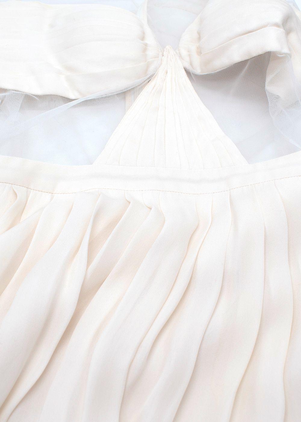 Cushnie Et Ochs Cream High Neck Mesh Mini Dress