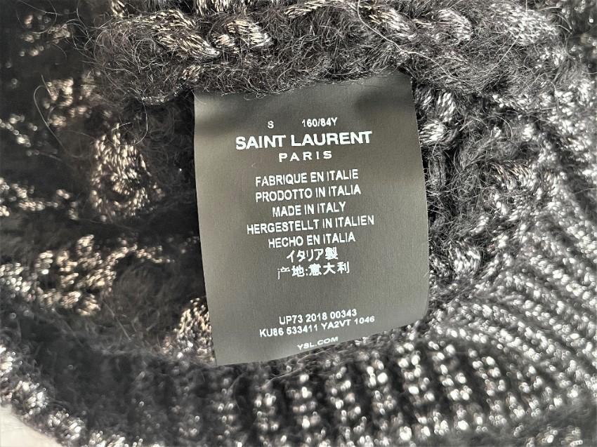 Saint Laurent Lurex Knit Mohair Wool Blend Jumper