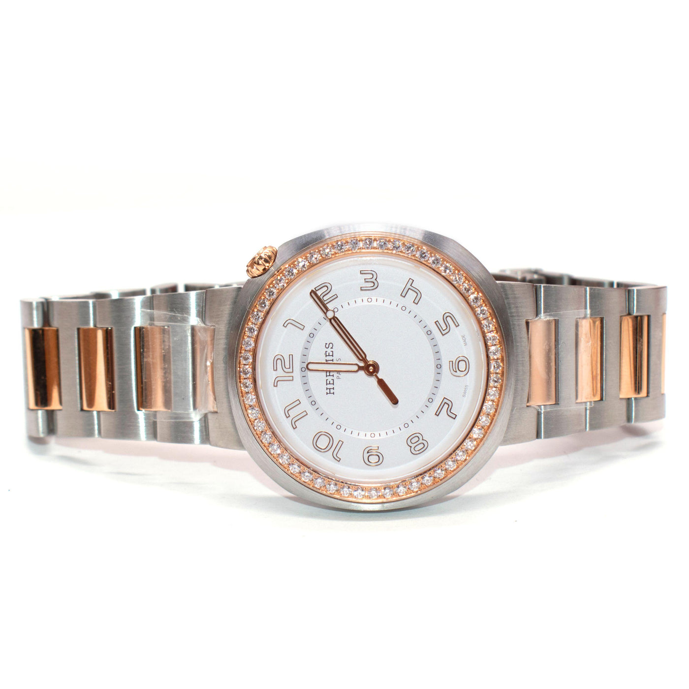 Hermes Large Cut Rose Gold Diamond  Watch 36mm