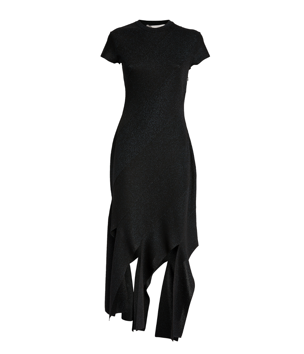 Lurex Rib Knit Midi Dress