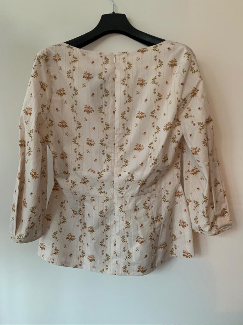 Brock Collection Ivory Floral Print Blouse