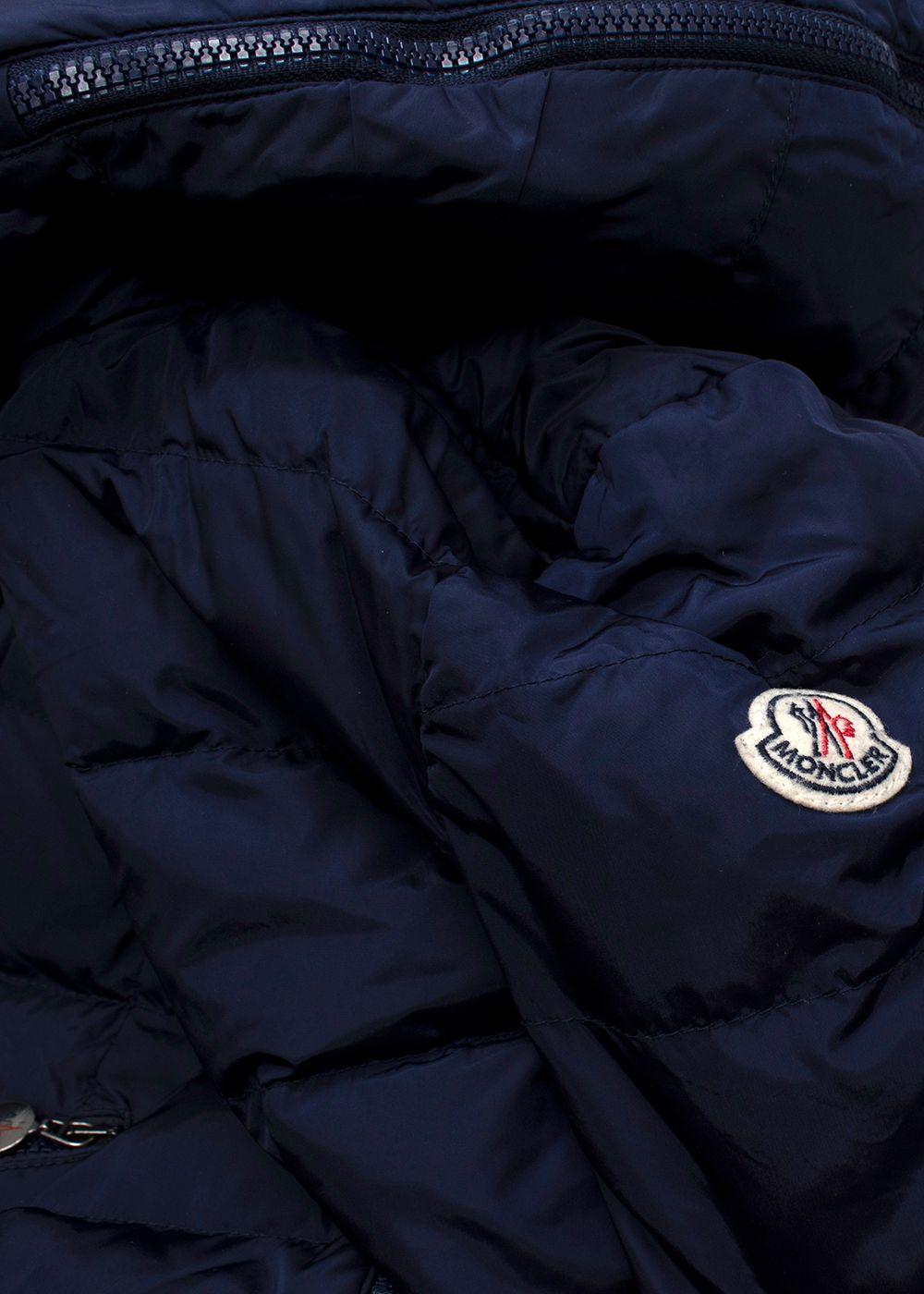 Moncler Navy Flammette Long Down Puffer Coat