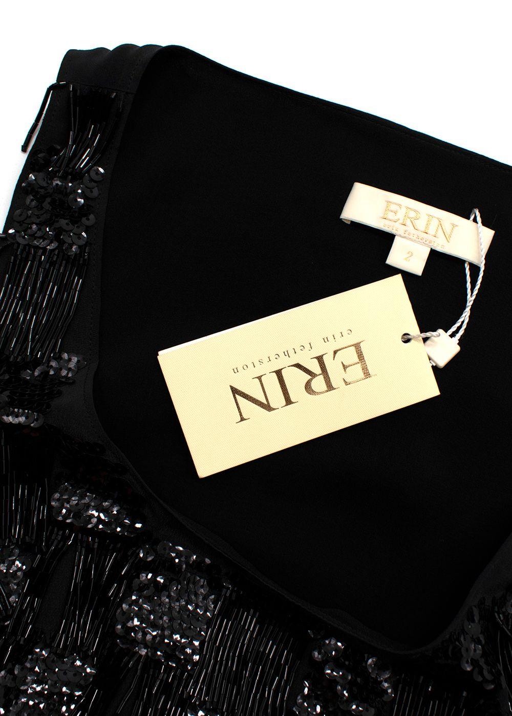 Erin Fetherston Black Beaded Flapper Dress