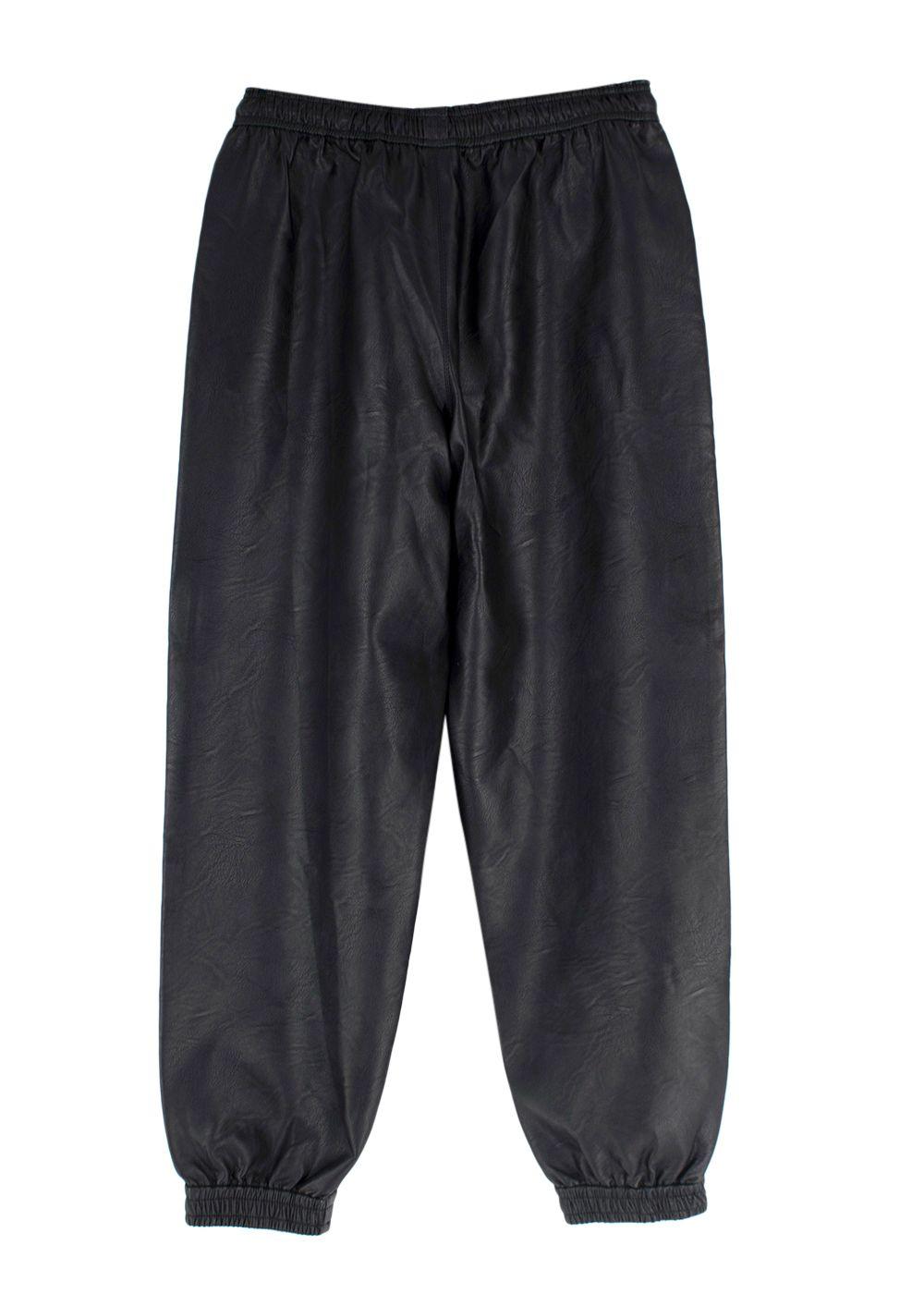 Stella McCartney Black Vegan Leather Joggers